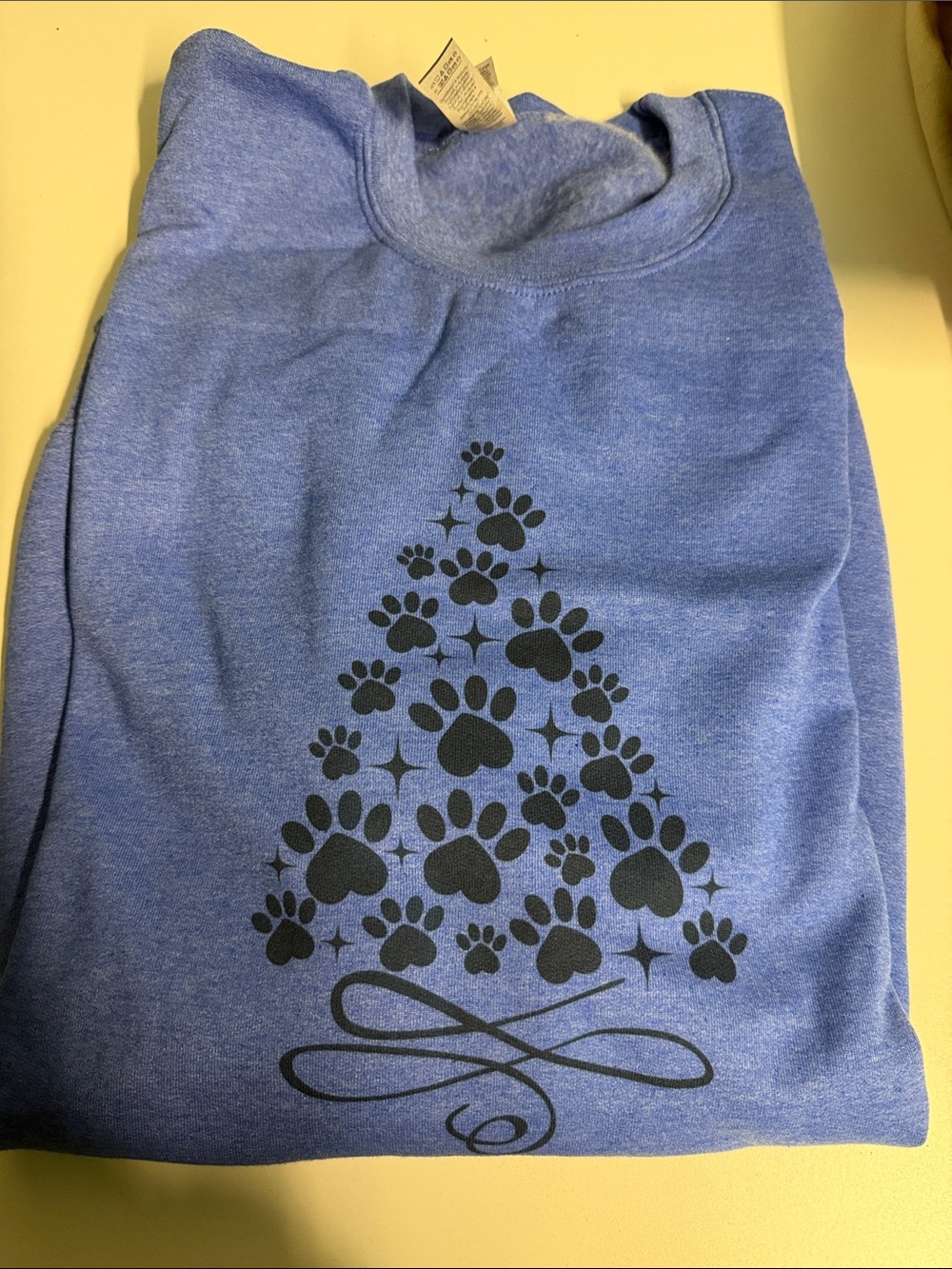 Blue Paw Print Tree Crewneck Sweatshirt